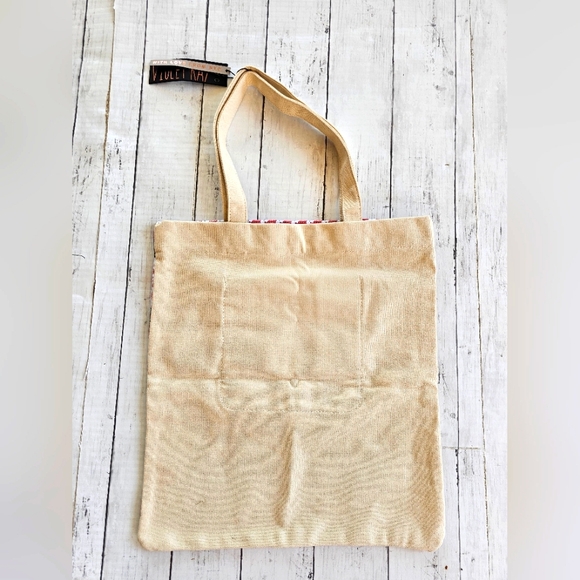 Violet Ray NYC Canvas Tote Christmas Bag w/ Festive Snowflake & Reindeer Details - Picture 4 of 11